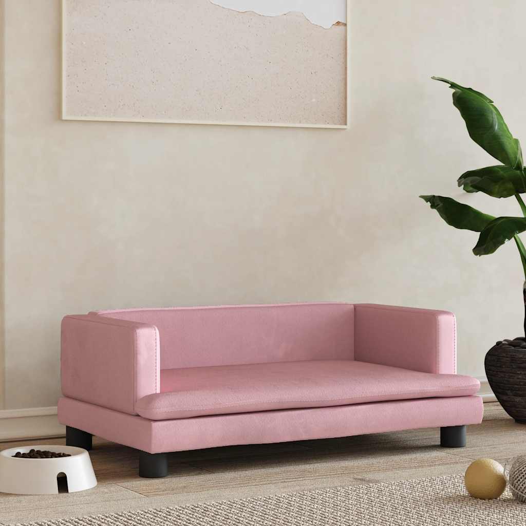 vidaXL Lit pour chien rose 80x45x30 cm velours
