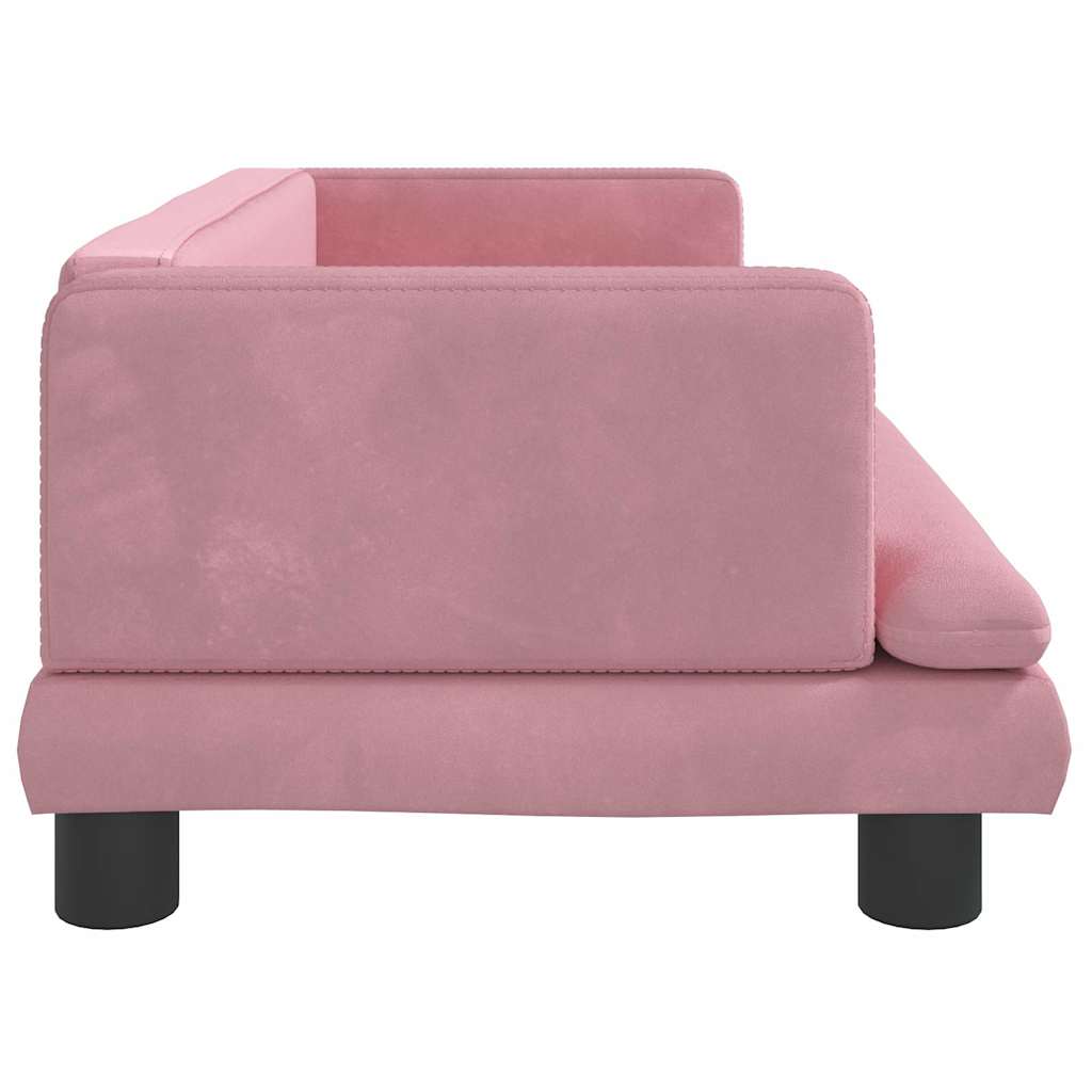 vidaXL Lit pour chien rose 80x45x30 cm velours - Image 4