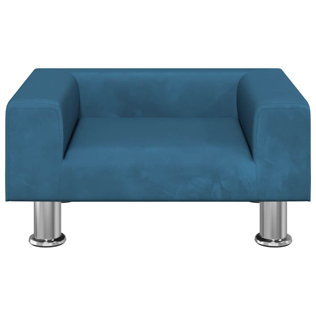 vidaXL Lit pour chien bleu 50x40x26,5 cm velours - Image 3