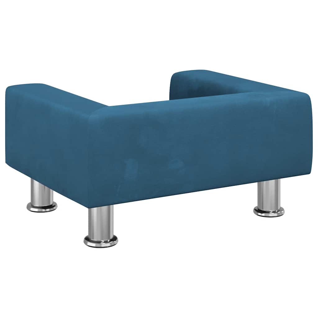 vidaXL Lit pour chien bleu 50x40x26,5 cm velours - Image 5
