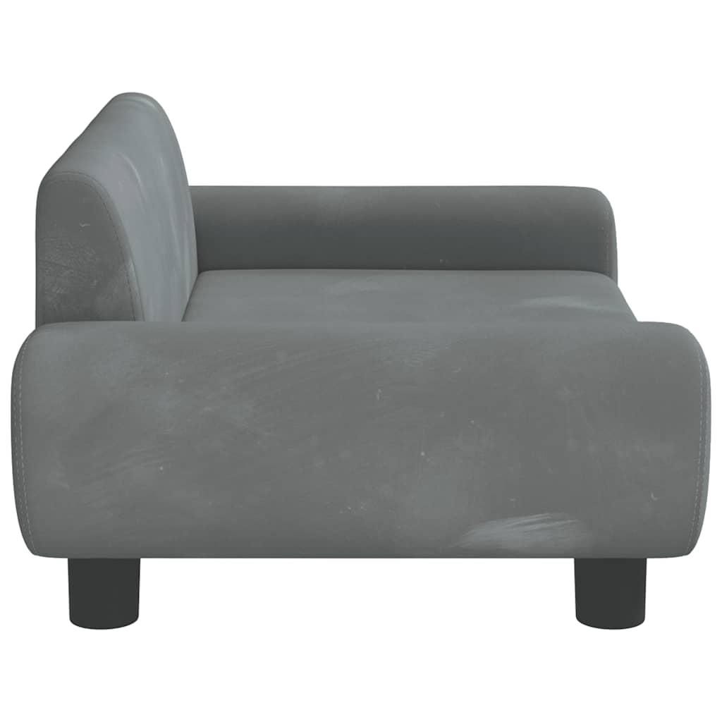 vidaXL Lit pour chien gris foncé 70x45x33 cm velours - Image 4