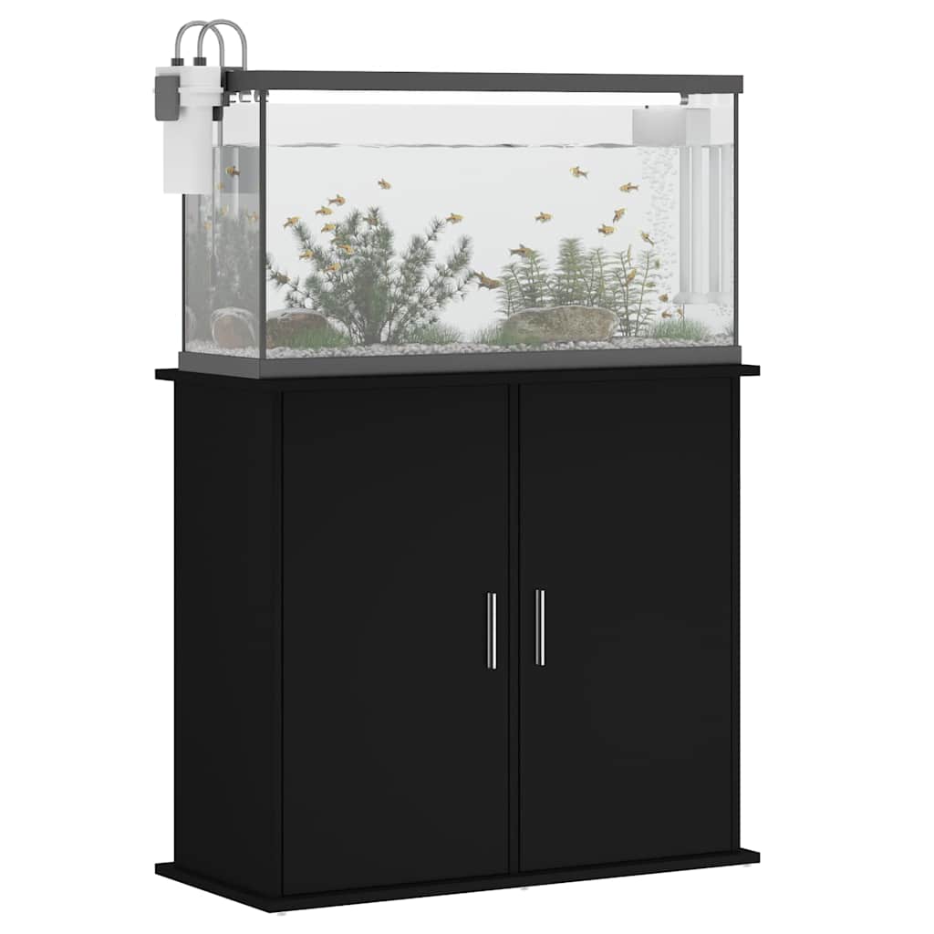 vidaXL Support pour aquarium noir 81x36x73 cm bois d'ingénierie - Image 4