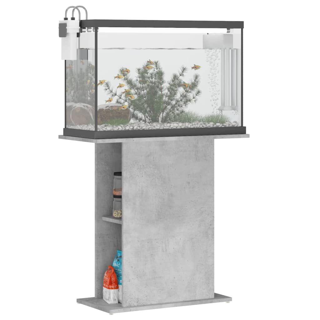 vidaXL Support pour aquarium gris béton 75x36x72,5cm bois d'ingénierie - Image 3