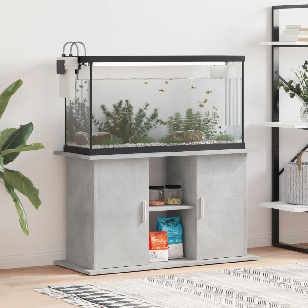 vidaXL Support d'aquarium Gris béton 101 x 41 x 58 cm Bois d'ingénierie