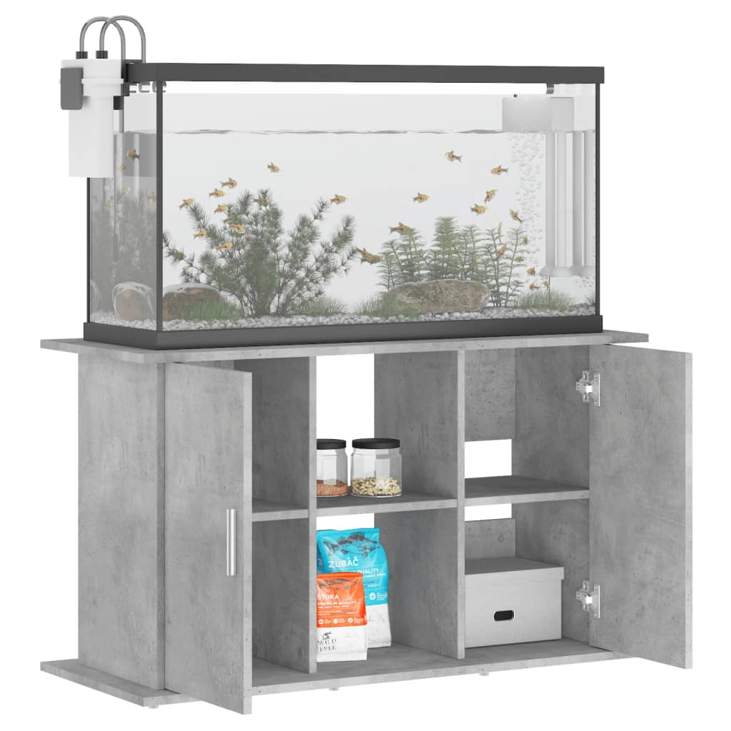 vidaXL Support d'aquarium Gris béton 101 x 41 x 58 cm Bois d'ingénierie - Image 4