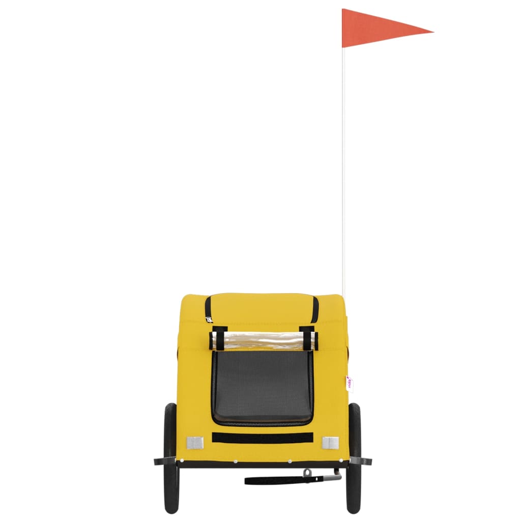 vidaXL Remorque de vélo pour animaux de compagnie jaune - Image 4