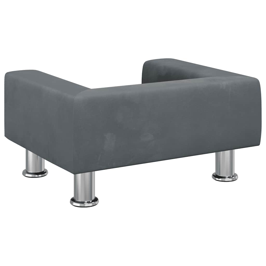 vidaXL Lit pour chien gris foncé 50x40x26,5 cm velours - Image 5
