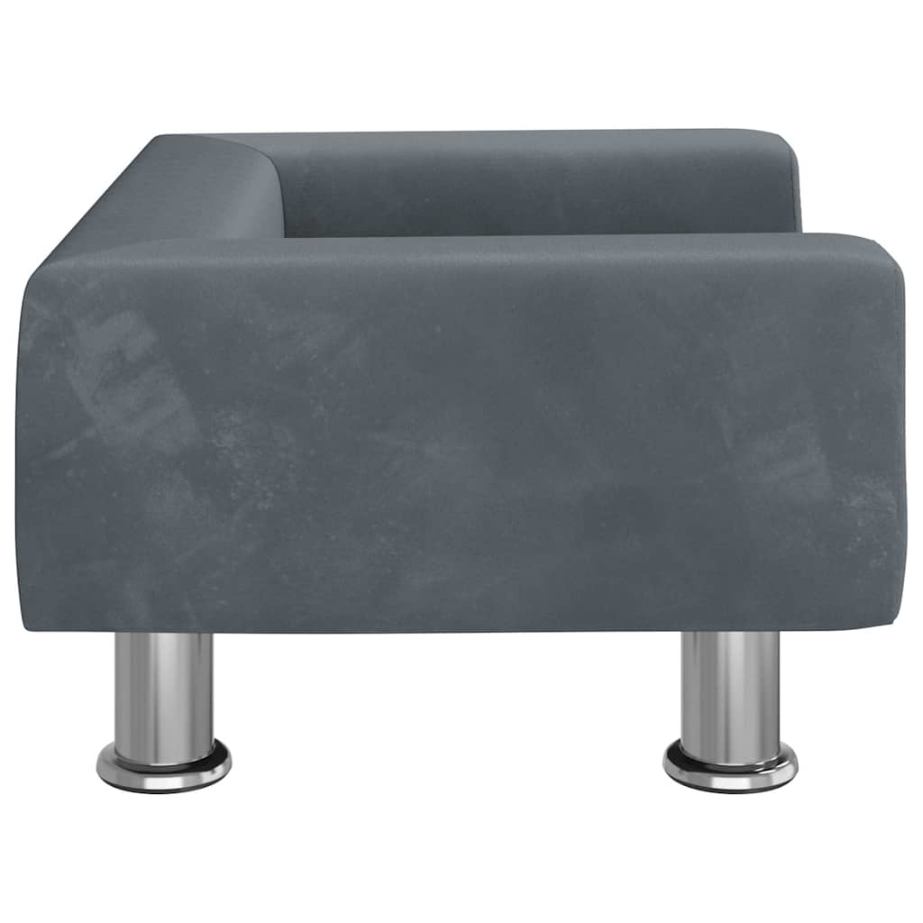 vidaXL Lit pour chien gris foncé 50x40x26,5 cm velours - Image 4