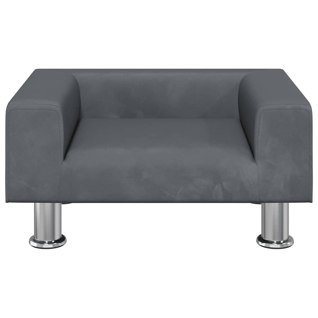 vidaXL Lit pour chien gris foncé 50x40x26,5 cm velours - Image 3