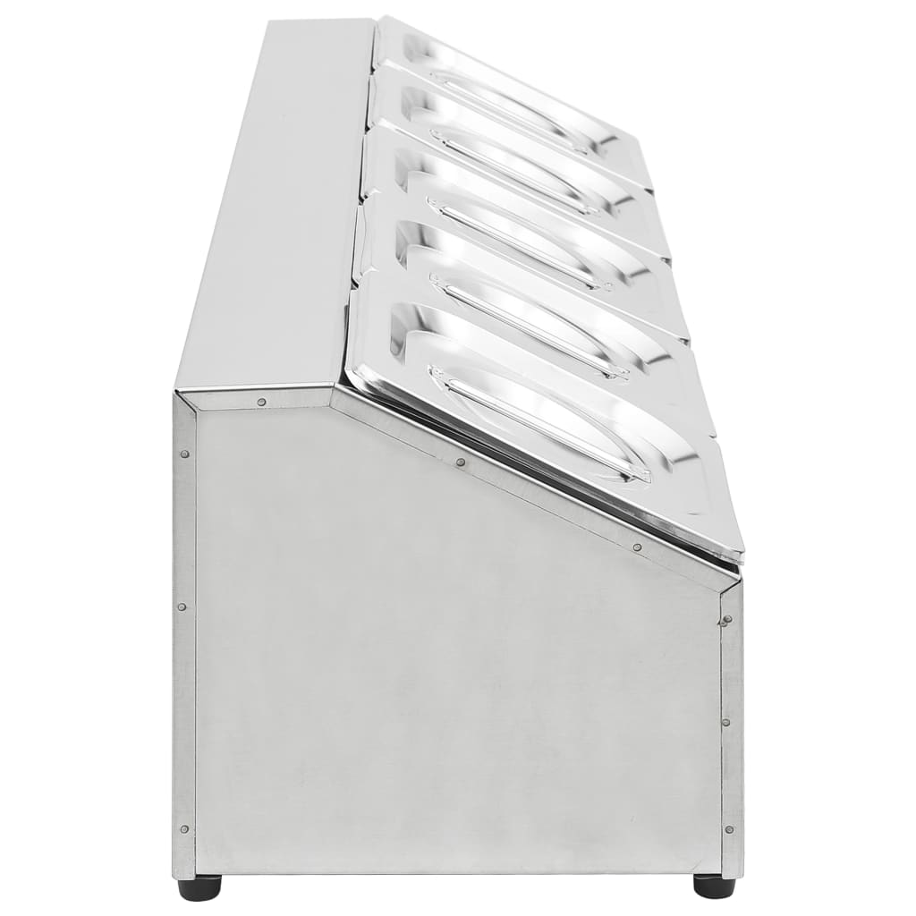 vidaXL Récipient Gastronorm avec 5 bacs GN 1/6 Acier inoxydable - Image 4