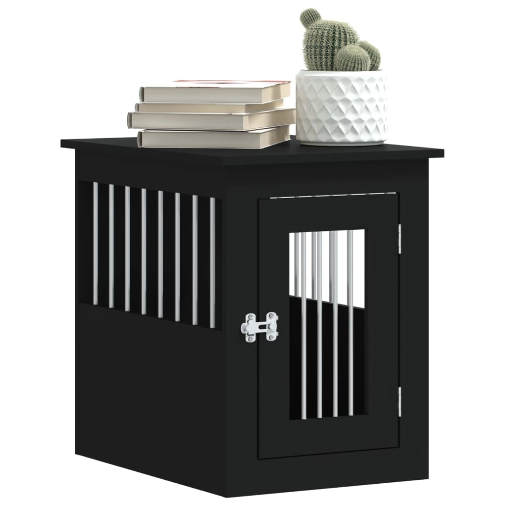 vidaXL Meuble de cage pour chiens noir 45x62x59 cm bois d'ingénierie - Image 4