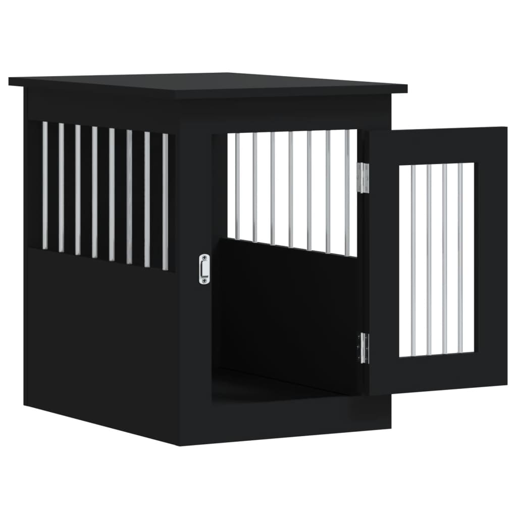 vidaXL Meuble de cage pour chiens noir 45x62x59 cm bois d'ingénierie - Image 6