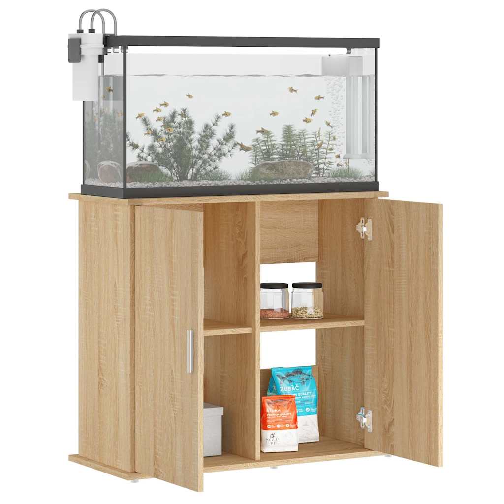vidaXL Support d'aquarium Chêne Sonoma 81x36x73 cm Bois d'ingénierie - Image 4