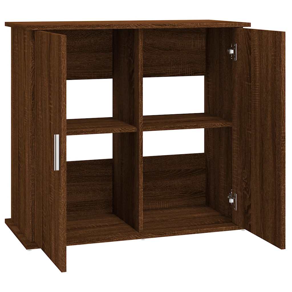 vidaXL Support pour aquarium chêne marron 81x36x73cm bois d'ingénierie - Image 6