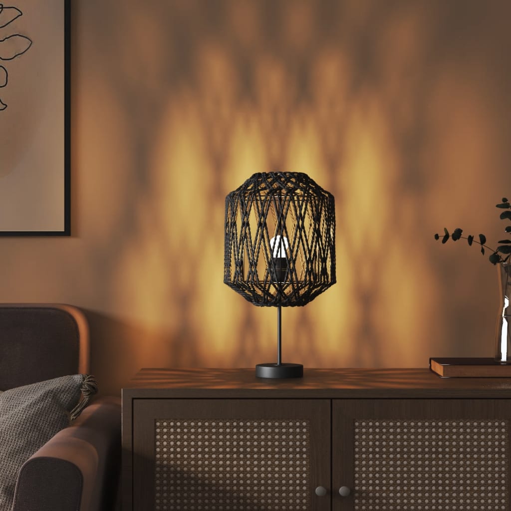 vidaXL Abat-jour noir Ø23x28 cm fer et papier - Image 3