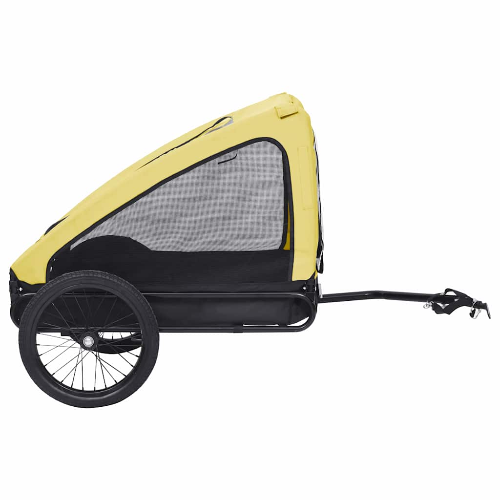 vidaXL Remorque de vélo pour animaux de compagnie jaune et noir - Image 4