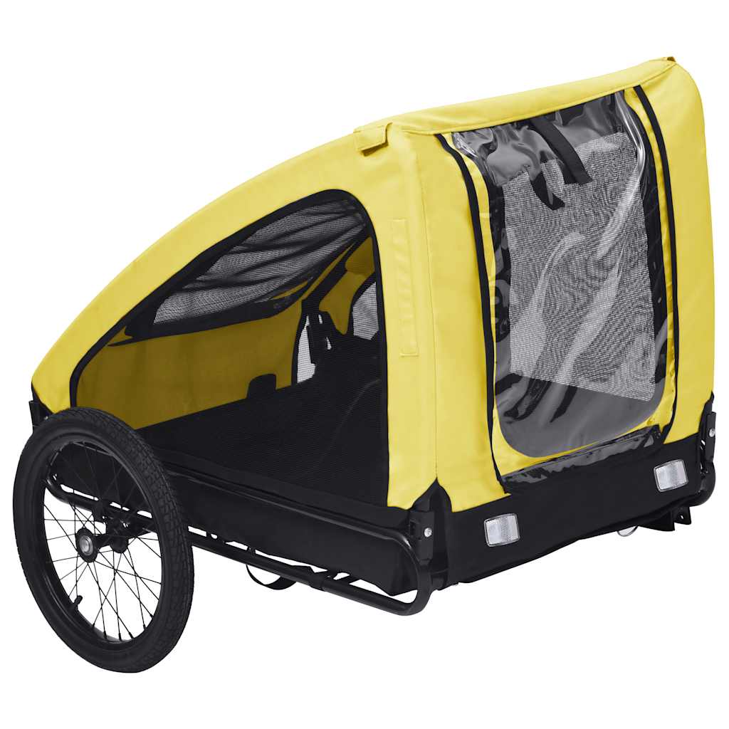vidaXL Remorque de vélo pour animaux de compagnie jaune et noir - Image 5