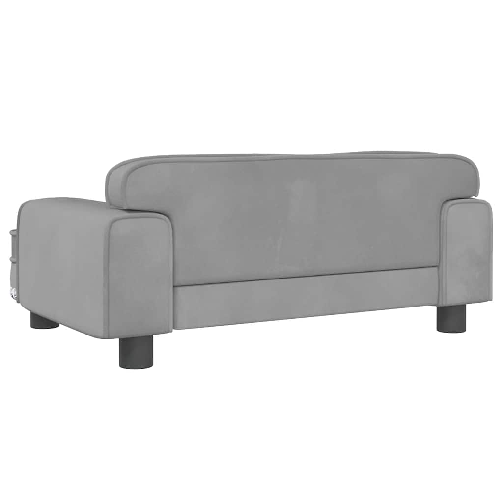 vidaXL Lit pour chien gris clair 70x45x30 cm velours - Image 5