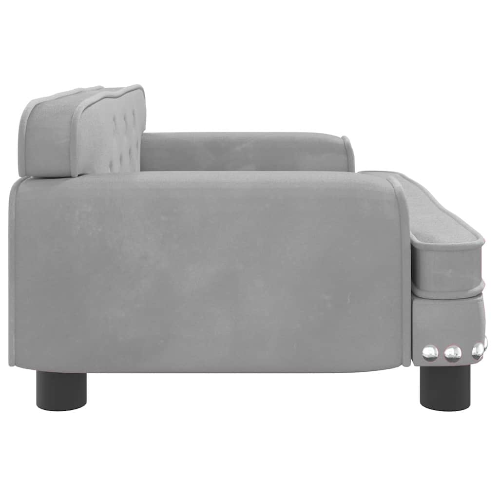 vidaXL Lit pour chien gris clair 70x45x30 cm velours - Image 4