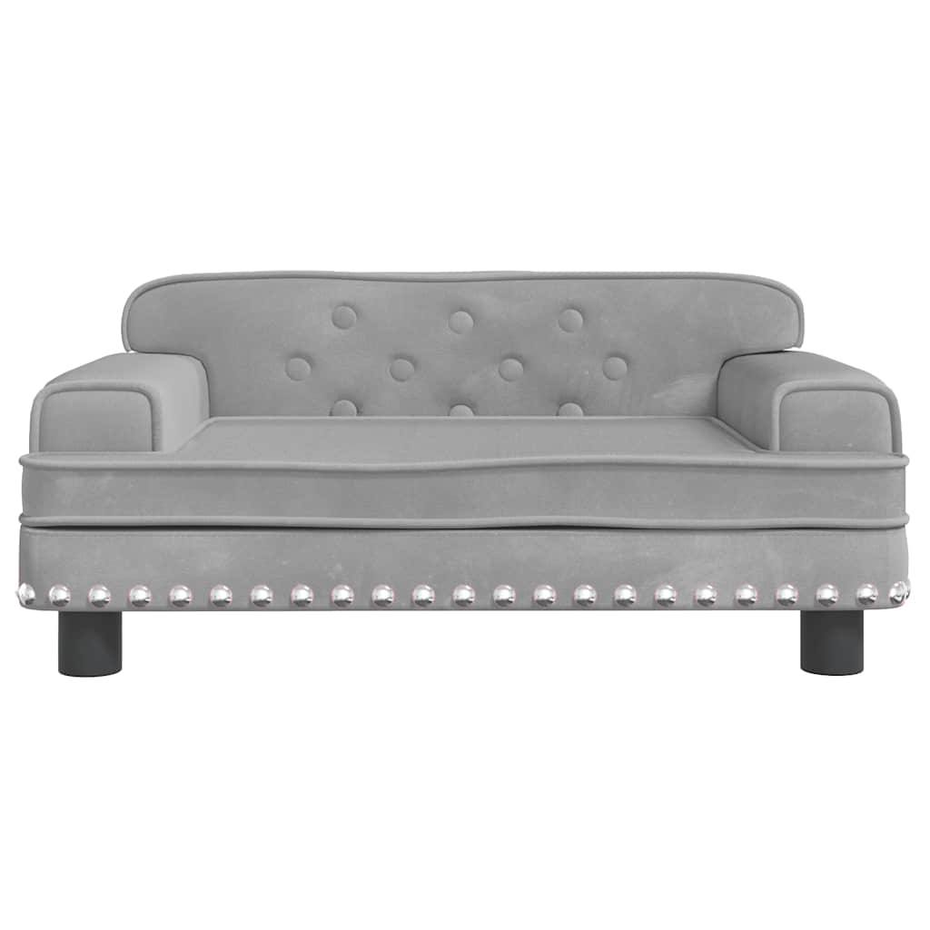 vidaXL Lit pour chien gris clair 70x45x30 cm velours - Image 3