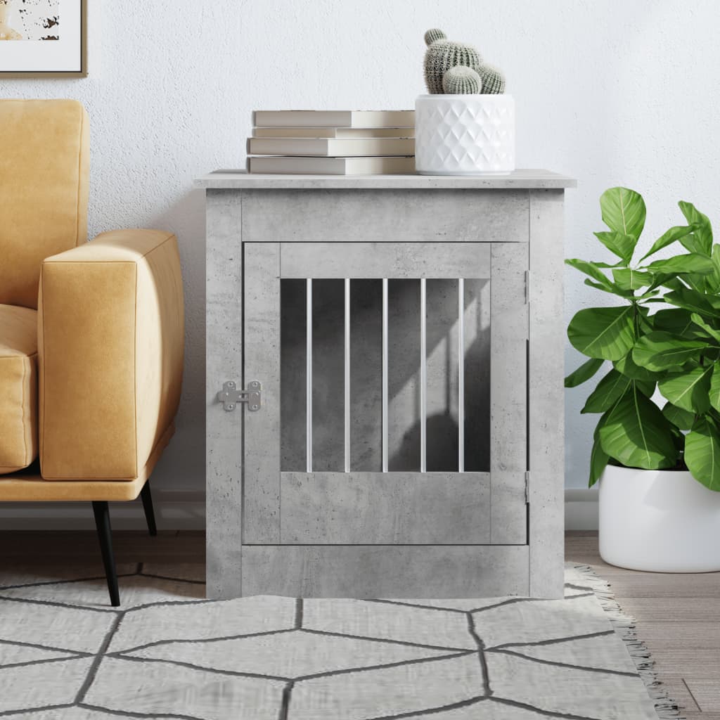 vidaXL Meuble de cage pour chiens gris béton 64,5x80x71 cm - Image 3