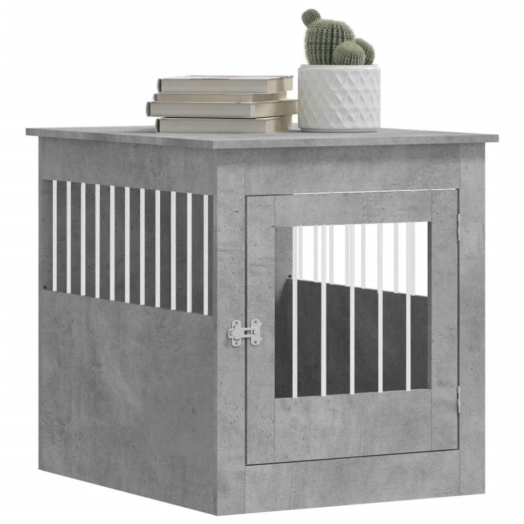 vidaXL Meuble de cage pour chiens gris béton 64,5x80x71 cm - Image 4