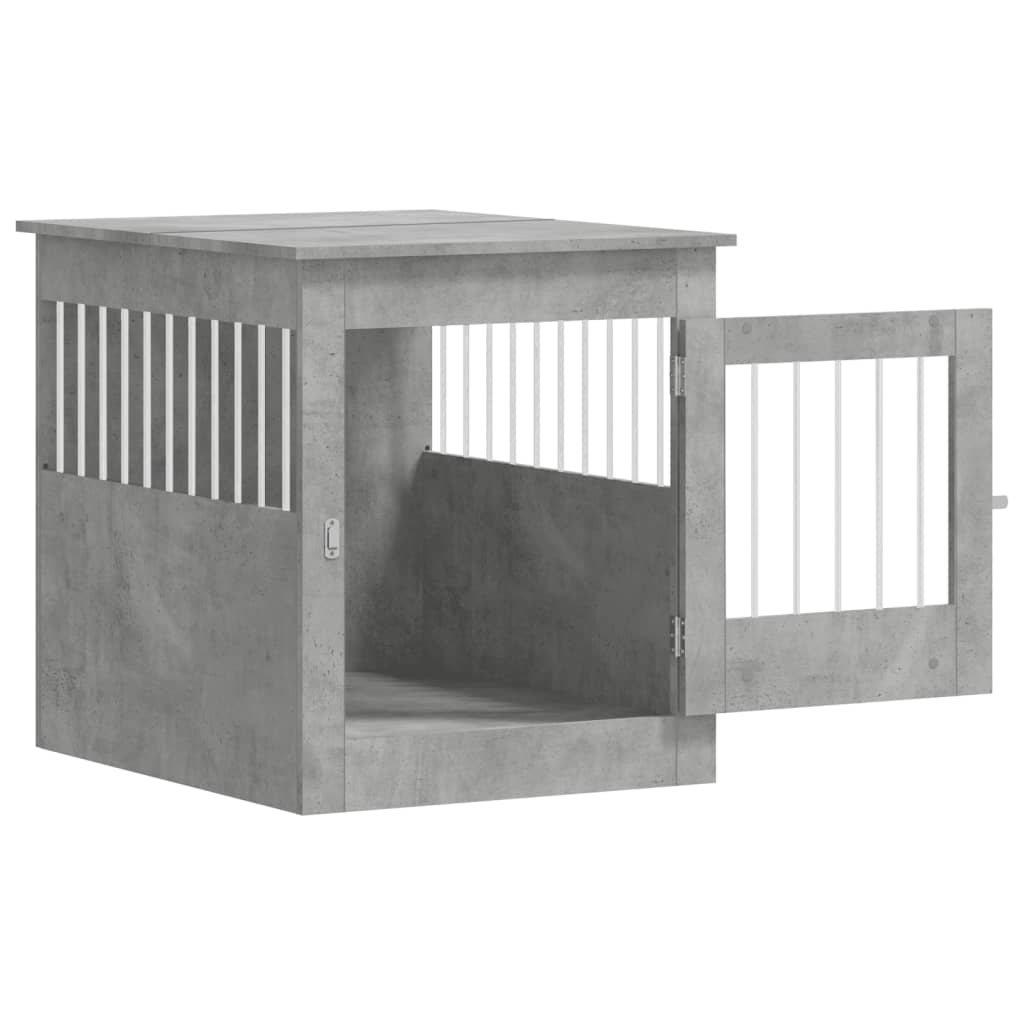 vidaXL Meuble de cage pour chiens gris béton 64,5x80x71 cm - Image 6