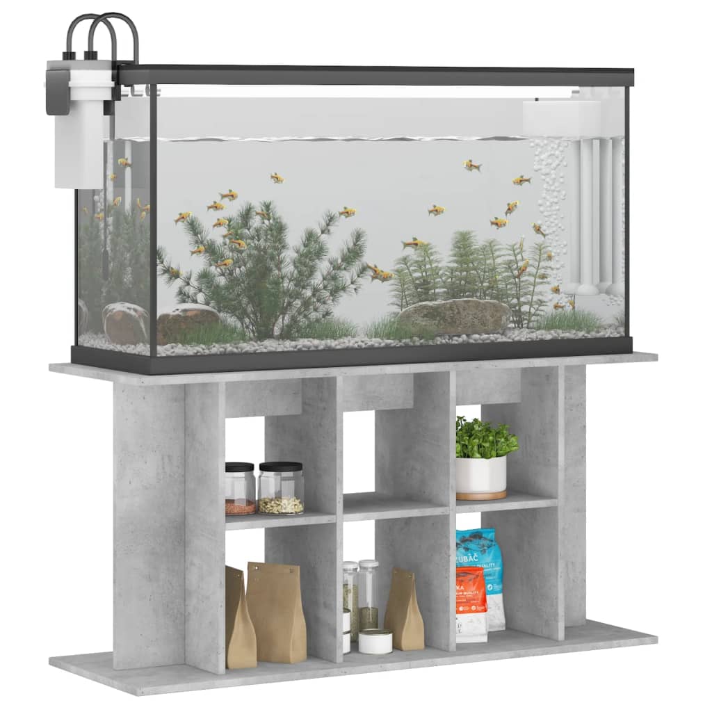 vidaXL Support d'aquarium en béton gris 120 x 40 x 60 cm Bois d'ingénierie - Image 3