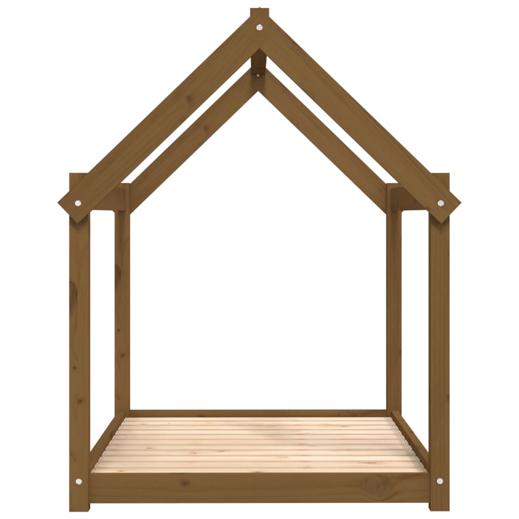 vidaXL Lit pour chien Marron miel 111x80x100 cm Bois de pin solide - Image 6
