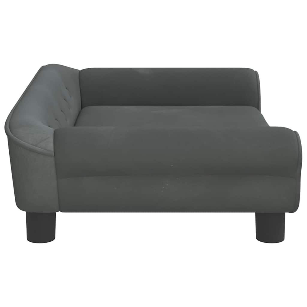 vidaXL Lit pour chien gris foncé 70x48x22 cm velours - Image 4