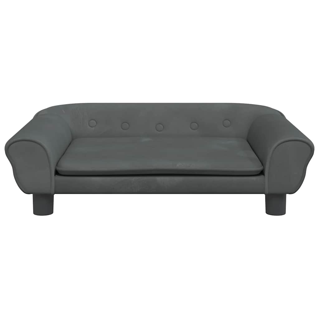 vidaXL Lit pour chien gris foncé 70x48x22 cm velours - Image 3
