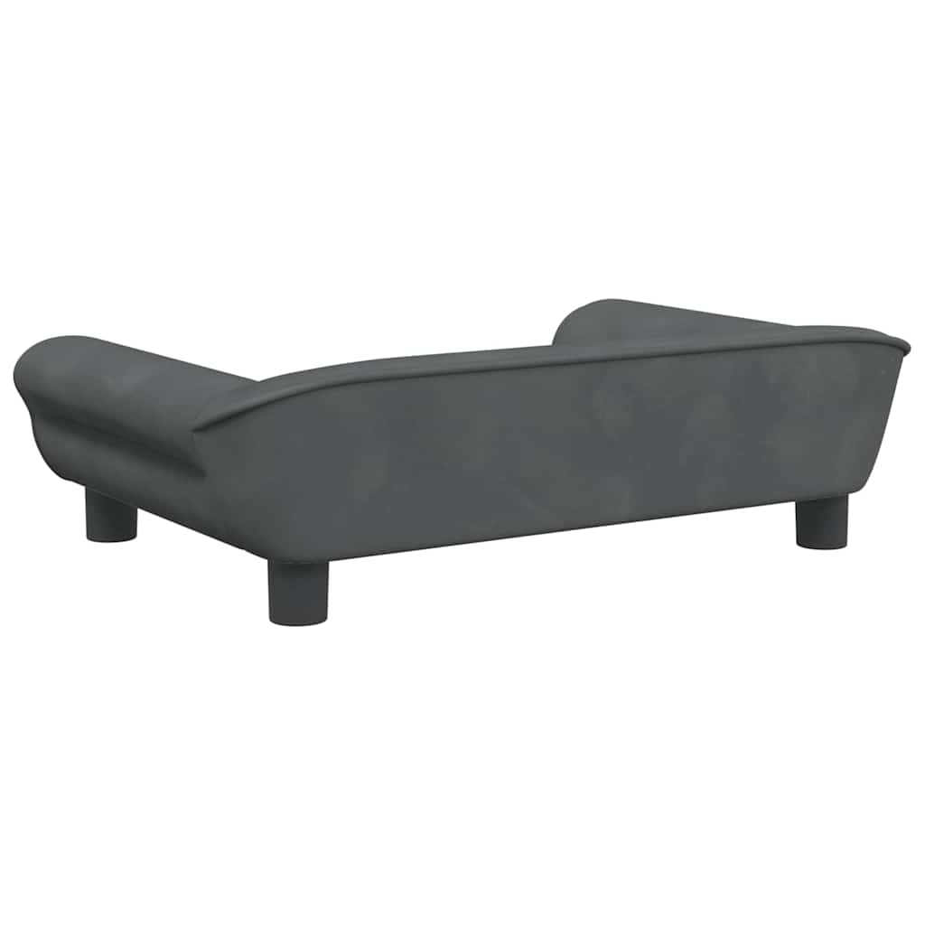 vidaXL Lit pour chien gris foncé 70x48x22 cm velours - Image 5