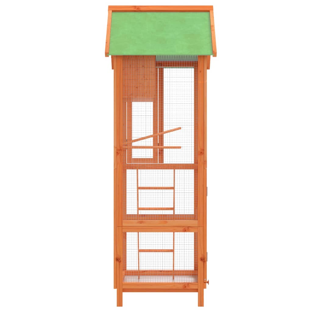 vidaXL Maison à oiseaux marron 60x58,5x160 cm bois massif de pin - Image 5