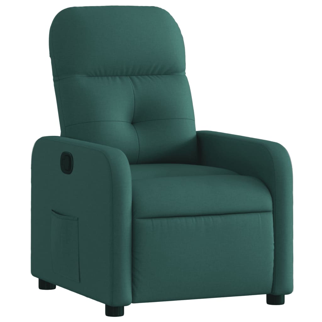 vidaXL Sillón reclinable de tela verde oscuro - Image 2