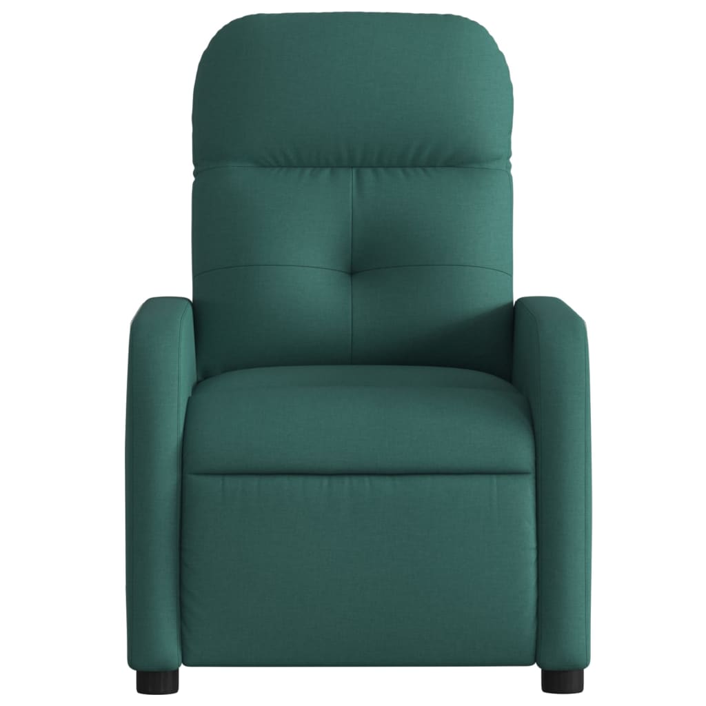 vidaXL Sillón reclinable de tela verde oscuro - Image 6