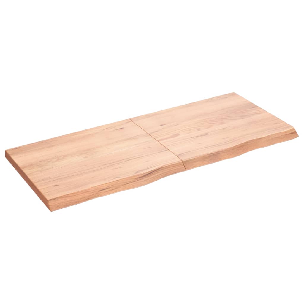 vidaXL Tablero mesa madera roble tratada marrón claro 120x50x(2-4) cm