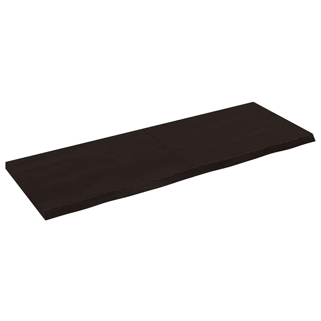 vidaXL Tablero mesa madera roble tratada marrón oscuro 140x50x(2-4) cm
