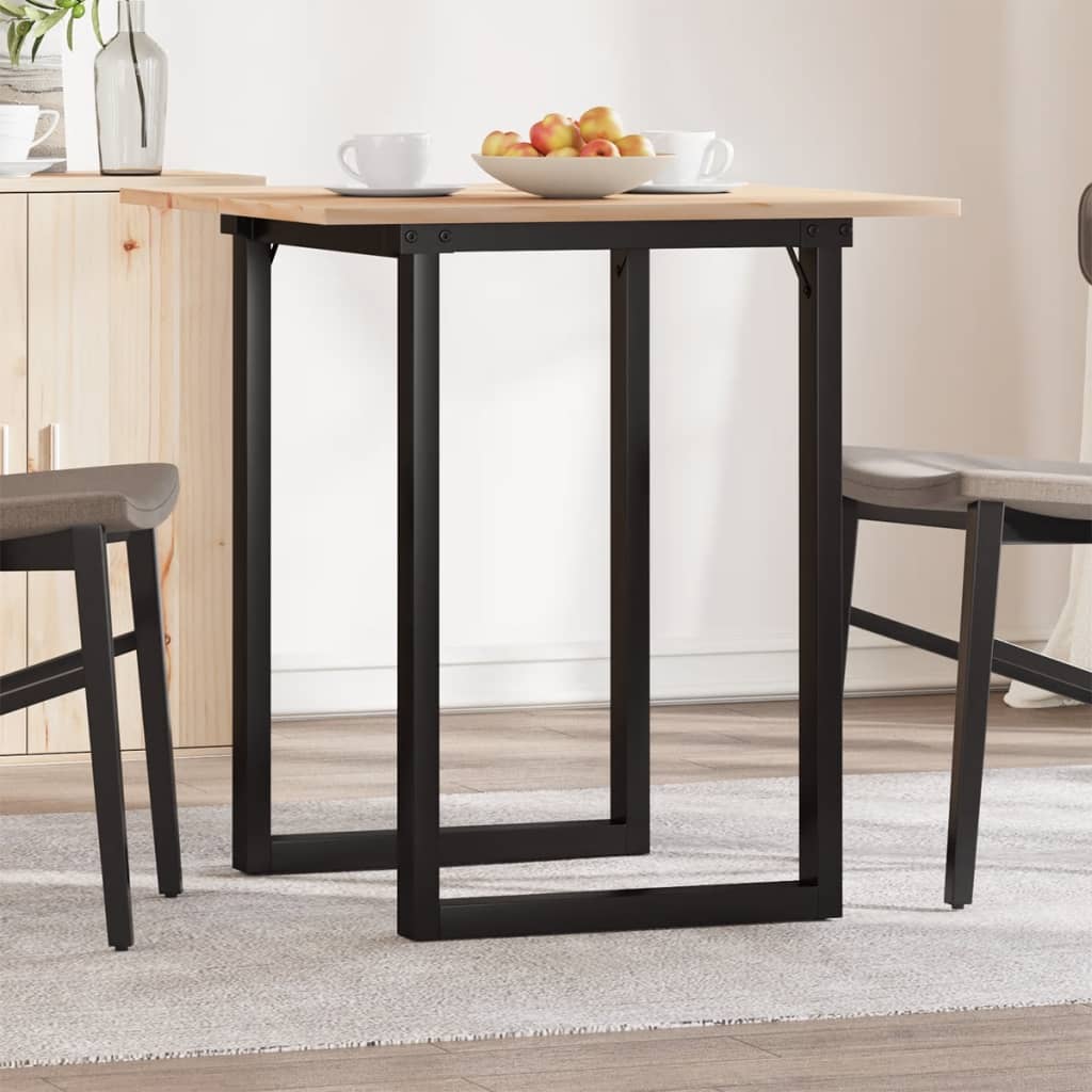 vidaXL Mesa de comedor marco O madera maciza pino y acero 60x60x75 cm