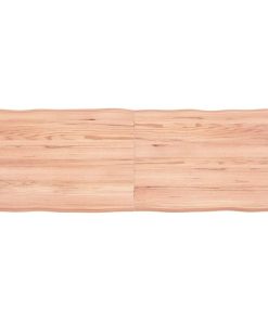 vidaXL Tablero mesa madera tratada borde natural marrón 120x40x(2-6)cm