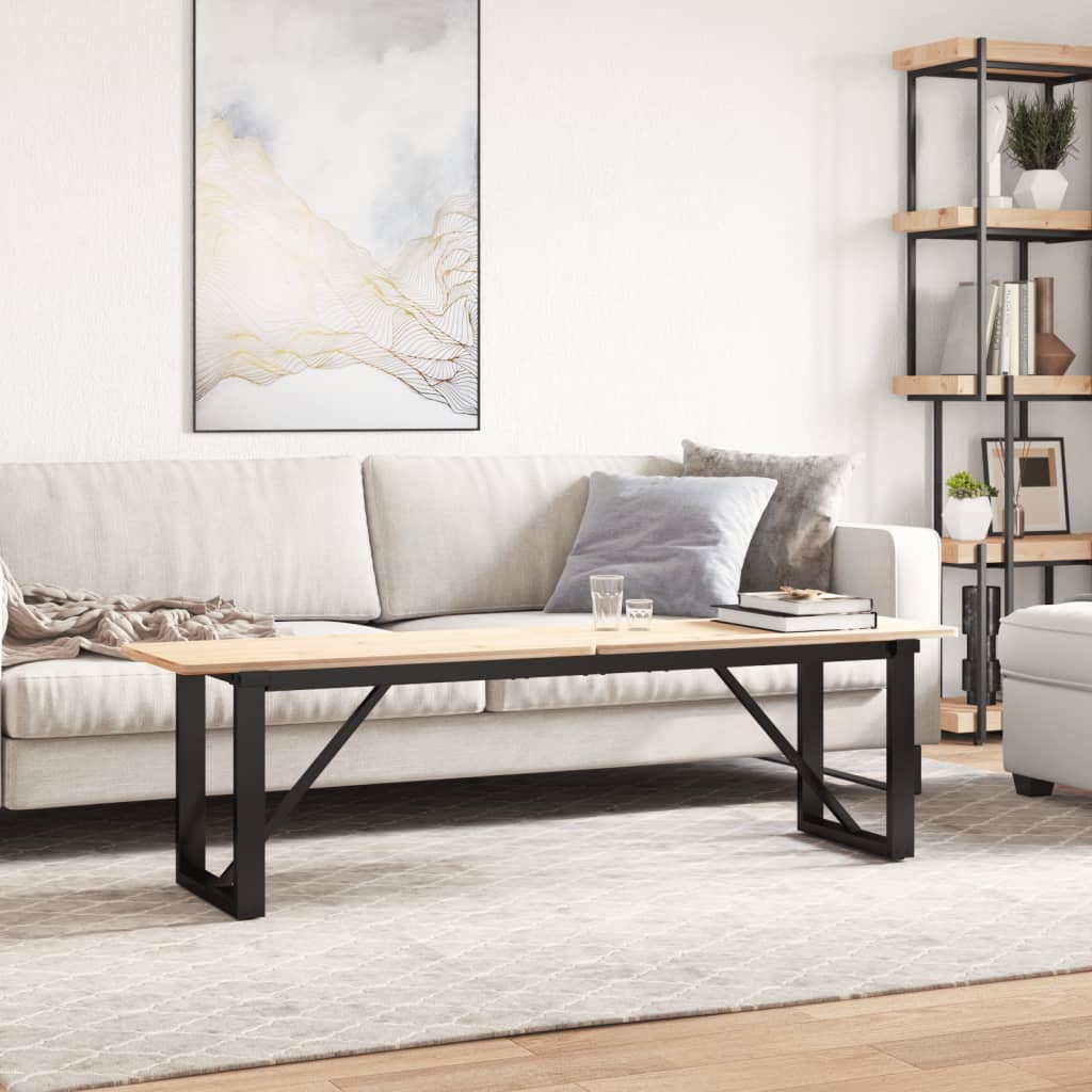 vidaXL Patas de mesa de centro estructura O acero 140x30x43 cm