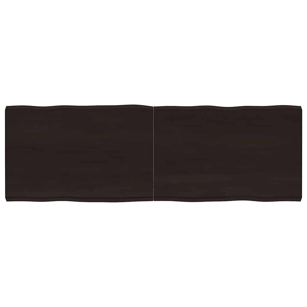 vidaXL Tablero mesa madera tratada borde vivo marrón 180x60x(2-6) cm