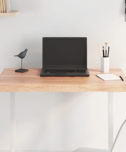 vidaXL Tablero mesa madera tratada borde natural marrón 80x50x(2-4) cm