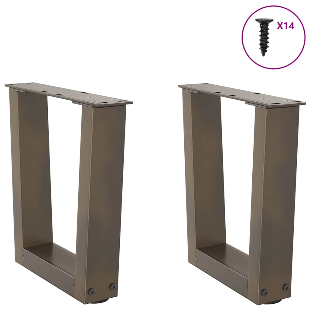 vidaXL Patas para mesa de centro en forma de V (2 unidades, acero natural, 30 x 30-31,3 cm) - Image 3