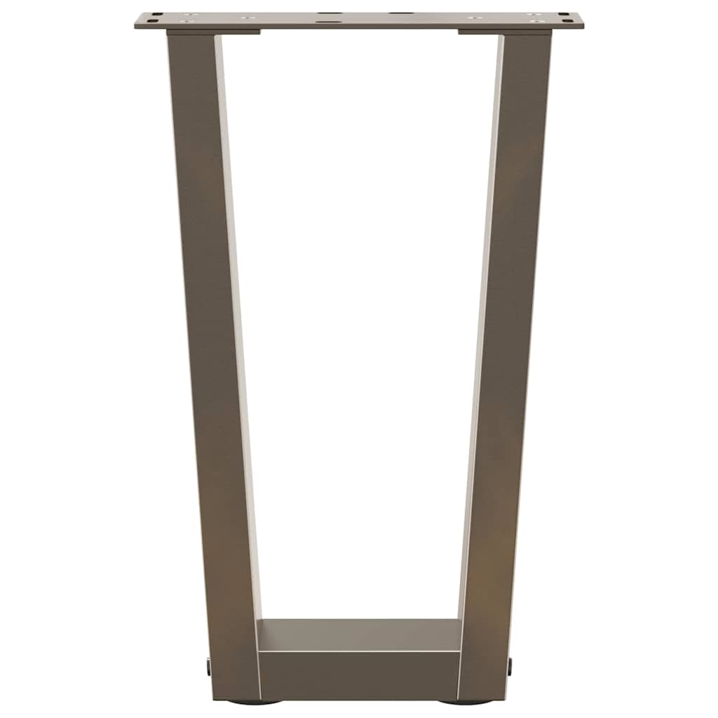 vidaXL Patas para mesa de centro en forma de V (2 unidades, acero natural, 28 x 42-43,3 cm) - Image 5