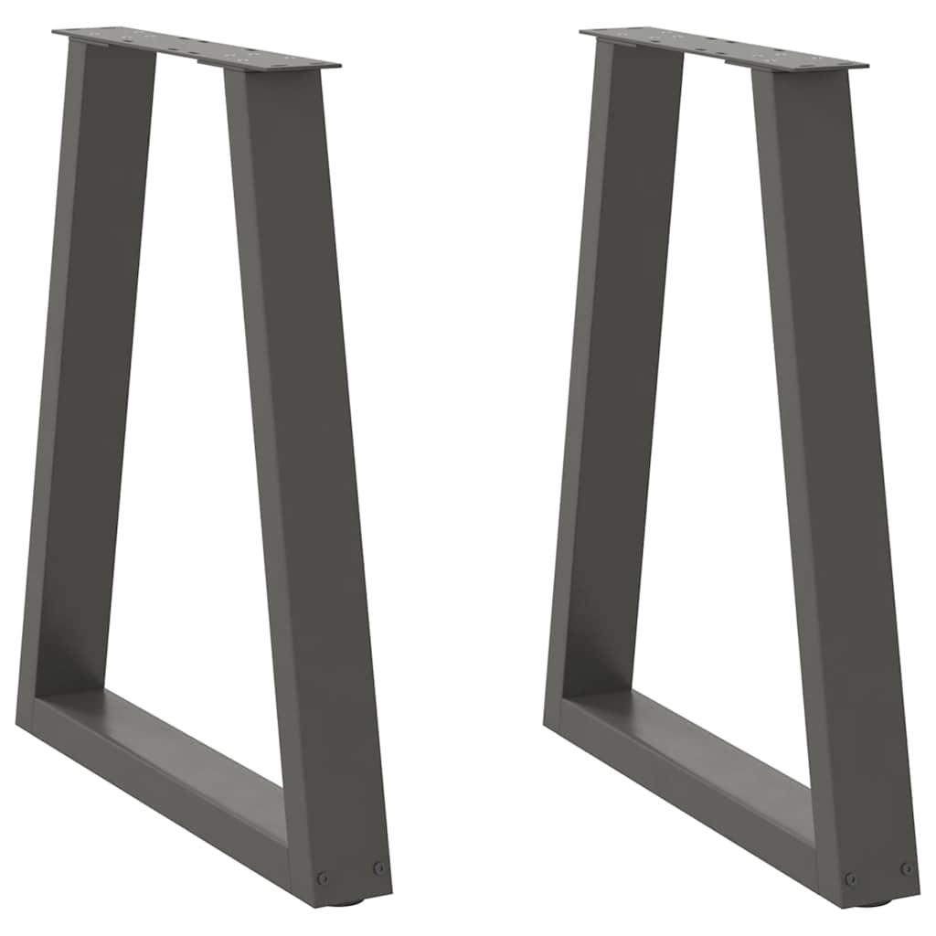 vidaXL Patas para mesa de comedor en forma de V (2 unidades), antracita, 60 x (72-73,3) cm, acero