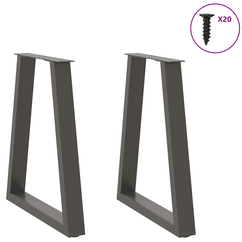 vidaXL Patas para mesa de comedor en forma de V (2 unidades), antracita, 60 x (72-73,3) cm, acero - Image 3