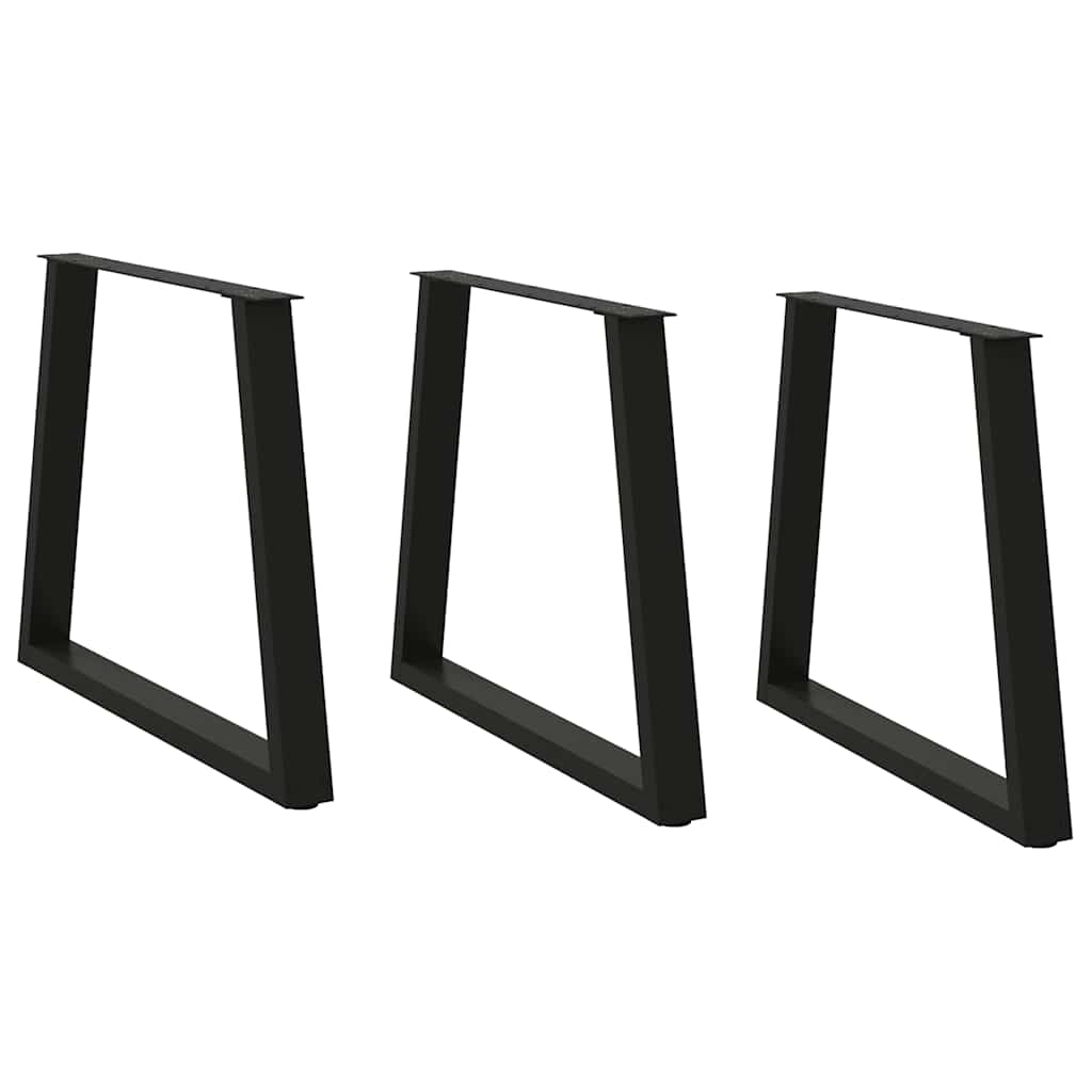 vidaXL Patas para mesa de comedor en forma de V (3 unidades), color negro, 70 x (72-73,3) cm, acero