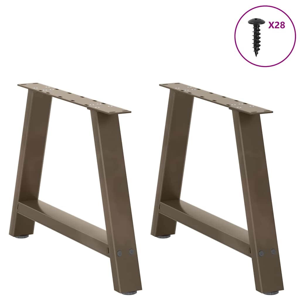vidaXL Patas para mesa de centro en forma de A (2 unidades, 70 x 42-43 cm, acero) - Image 3