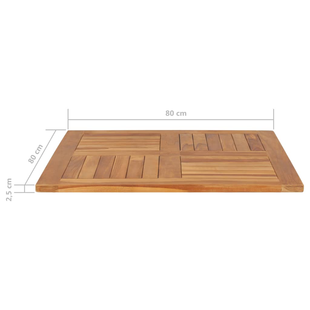 vidaXL Superficie de mesa cuadrada madera maciza de teca 80x80x2,5 cm - Image 6