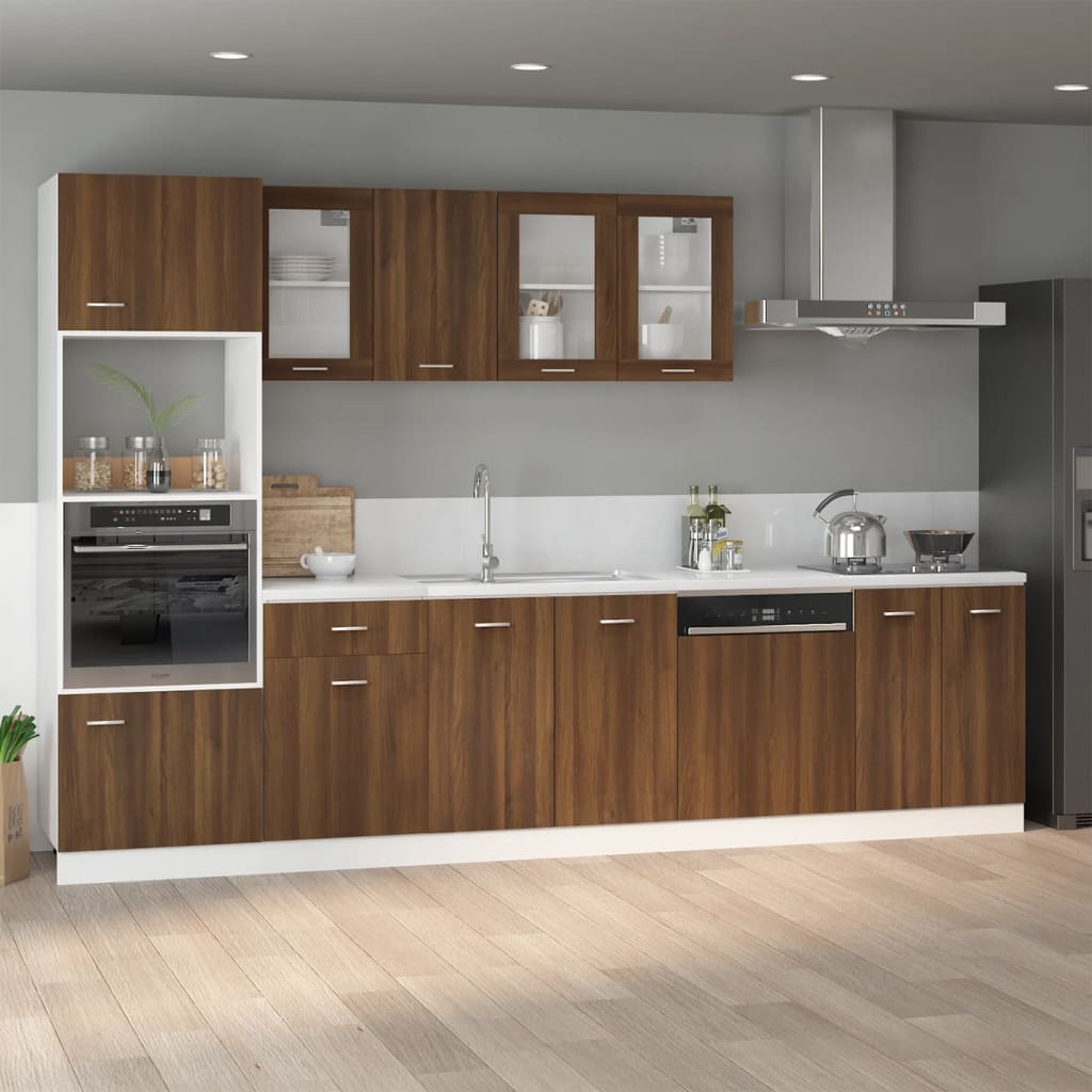 vidaXL Mueble bajo fregadero "Lyon" roble marrón 80x46x81,5 cm Madera de ingeniería